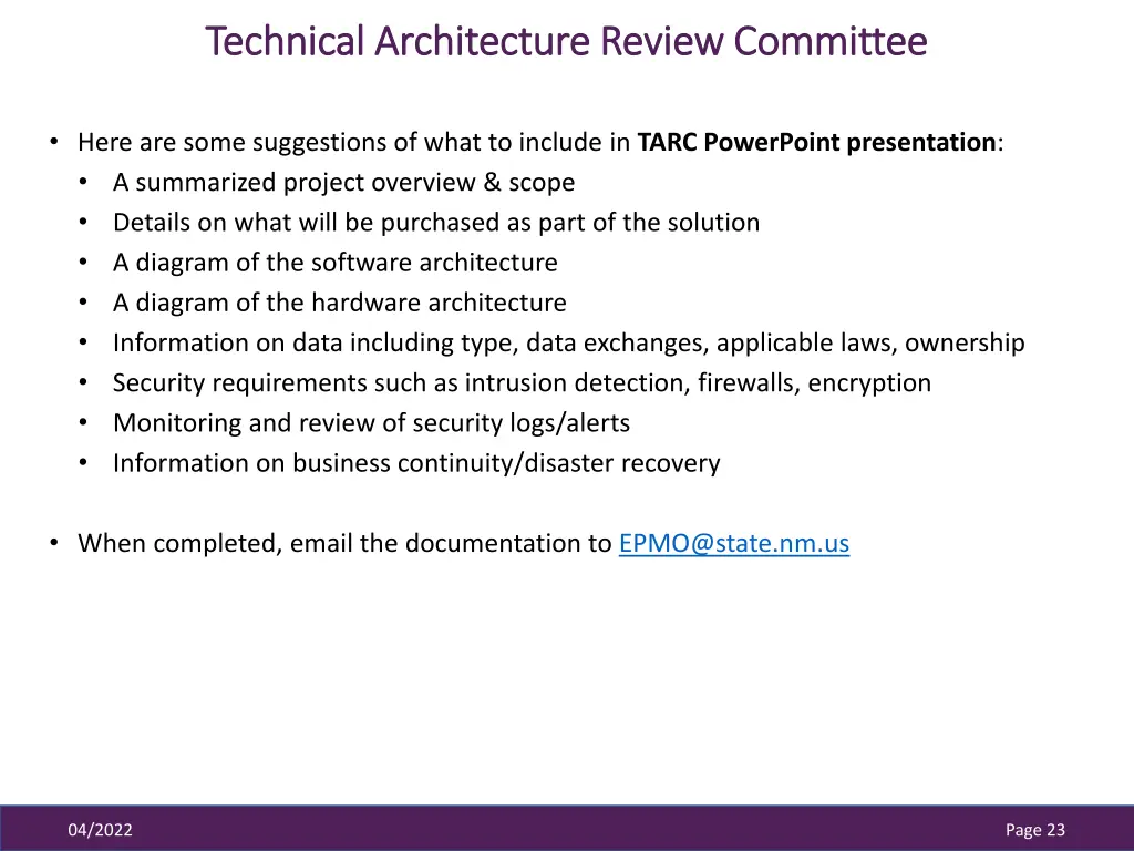 technical architecture review committee technical 4