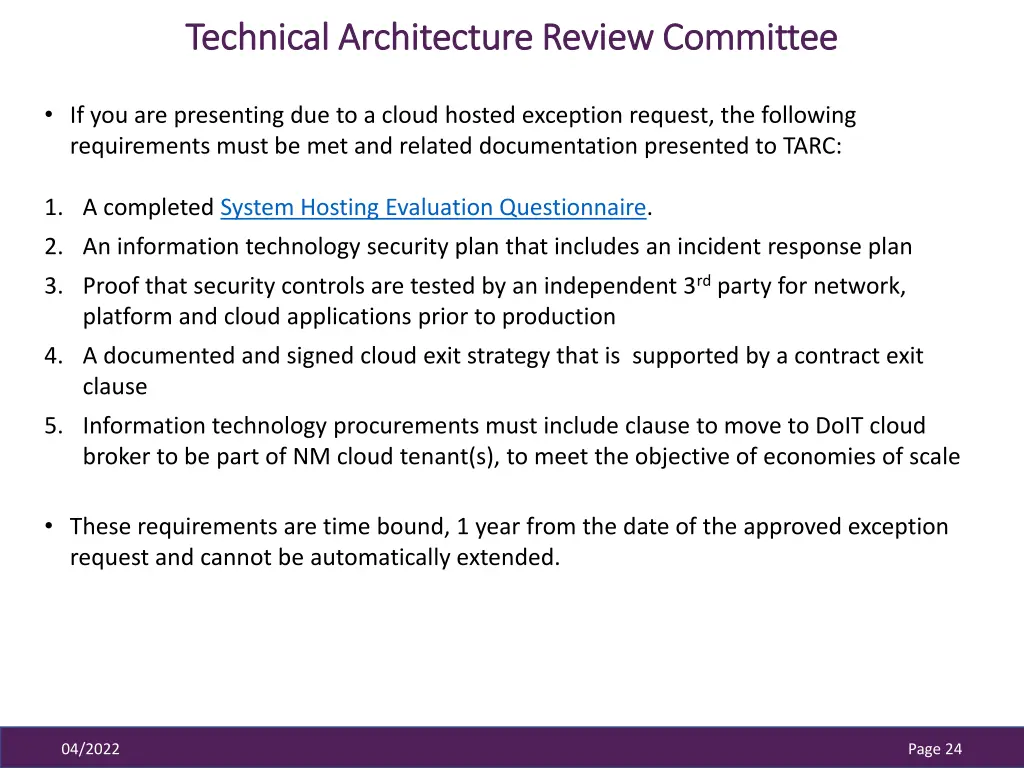 technical architecture review committee technical 5