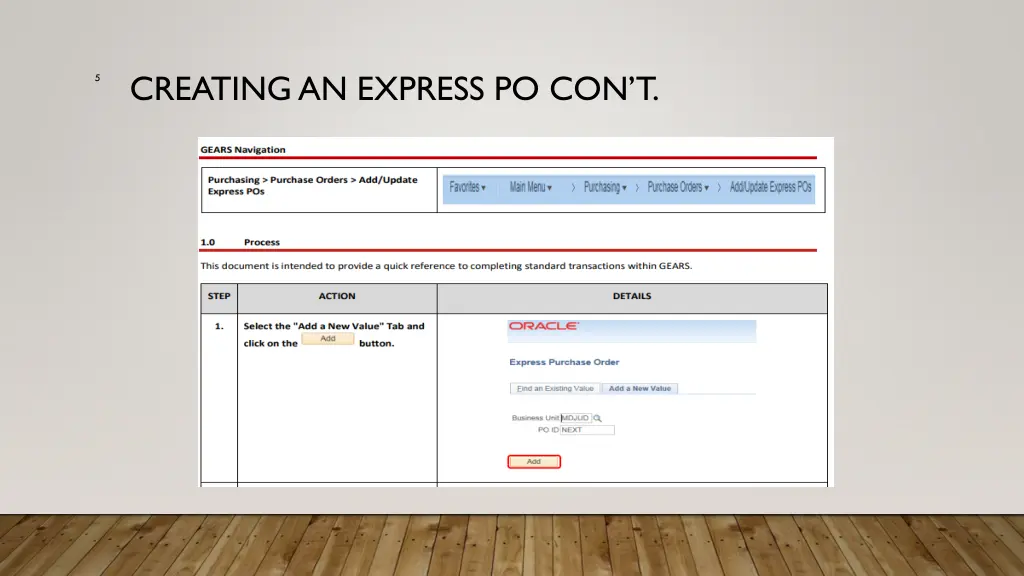 creating an express po con t