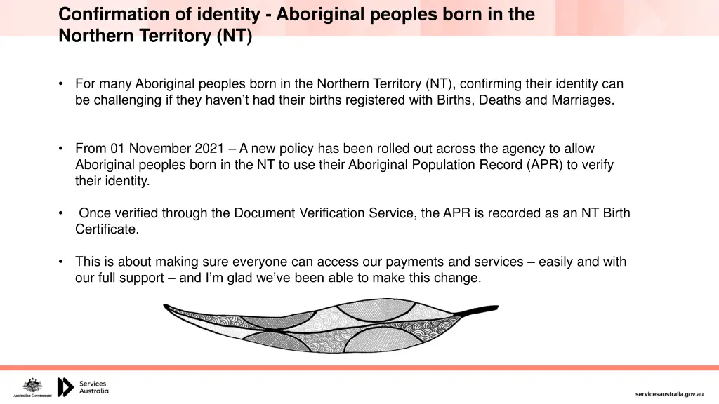 confirmation of identity aboriginal peoples born