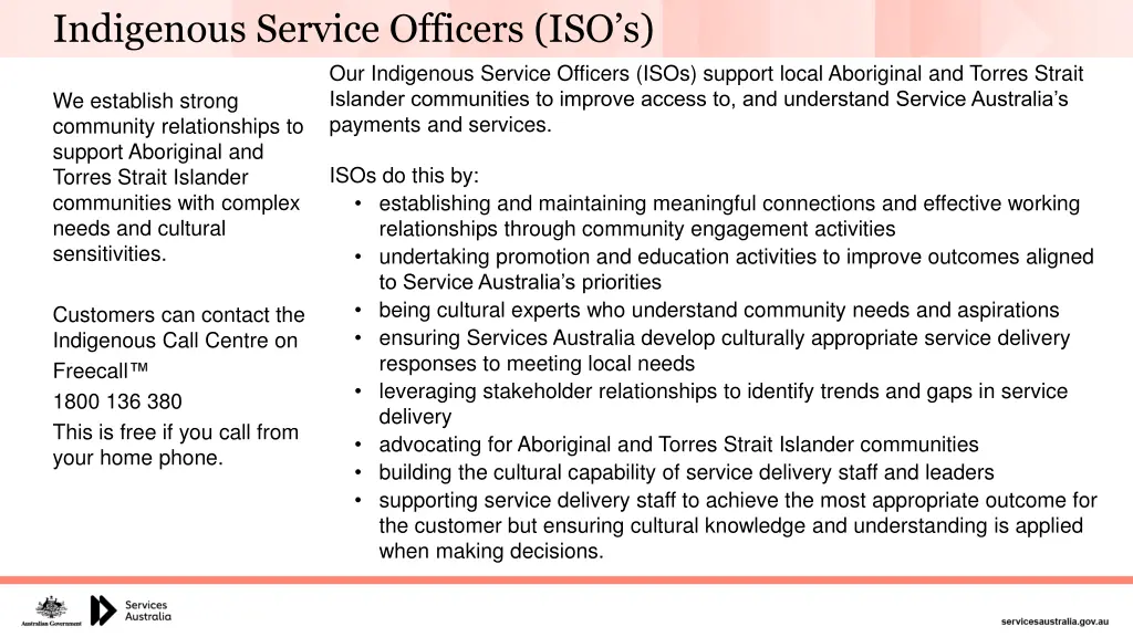 indigenous service officers iso s our indigenous