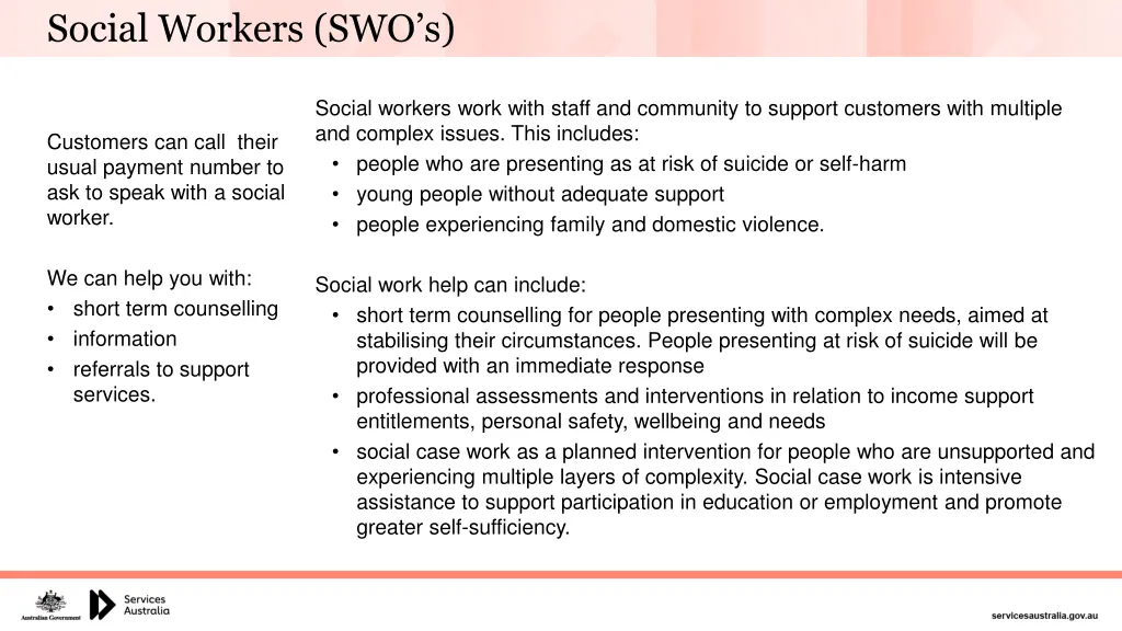 social workers swo s