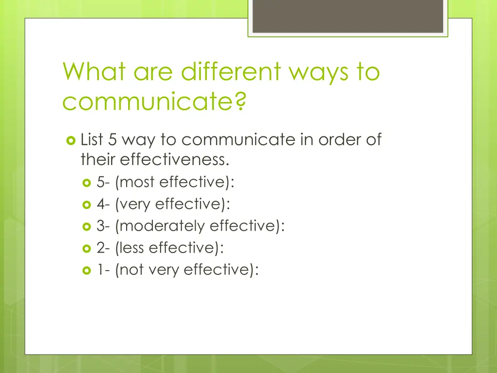 what are different ways to communicate