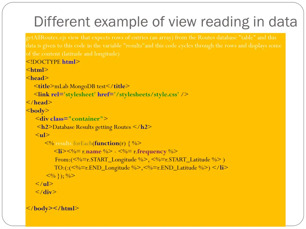 different example of view reading in data