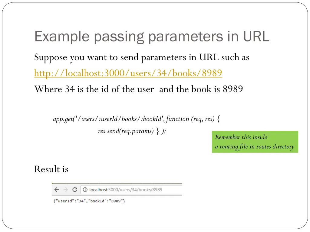 example passing parameters in url