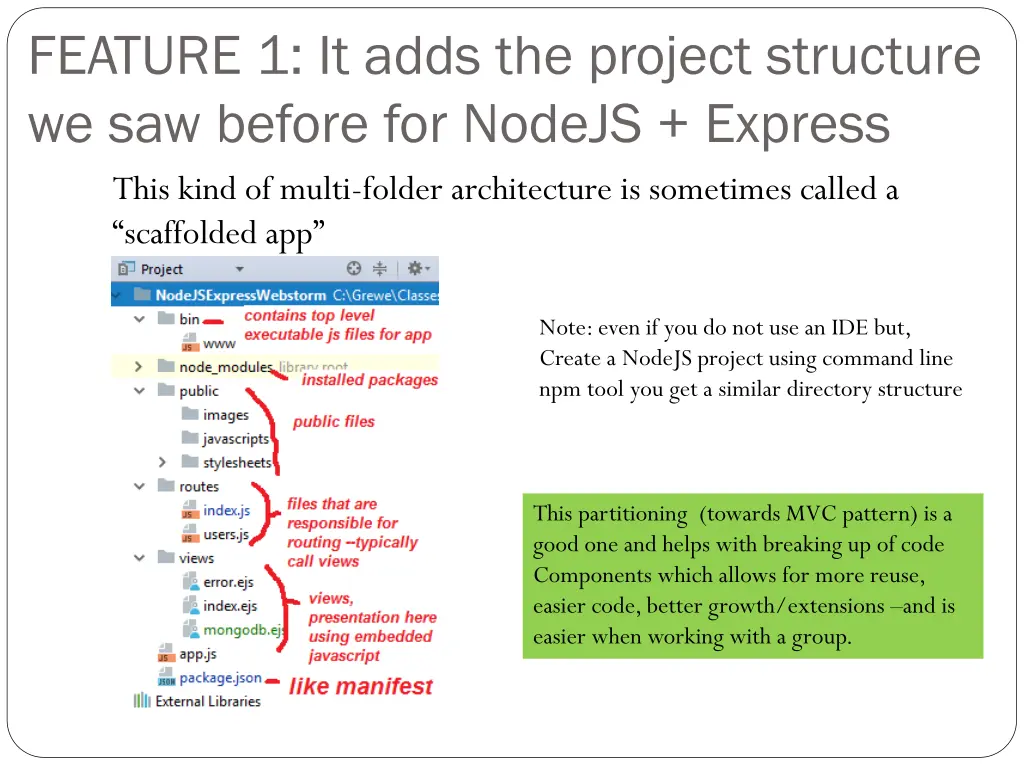 feature 1 it adds the project structure