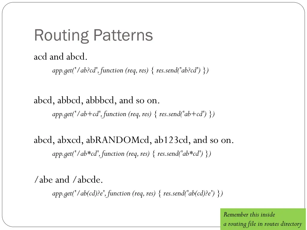 routing patterns