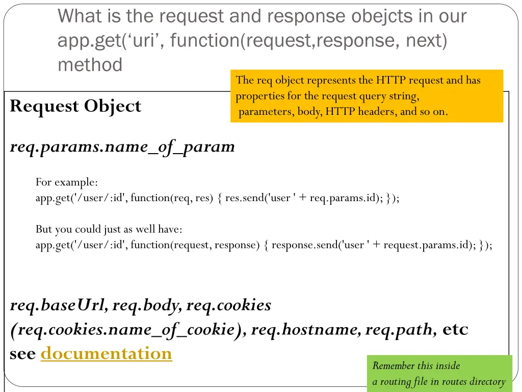 what is the request and response obejcts