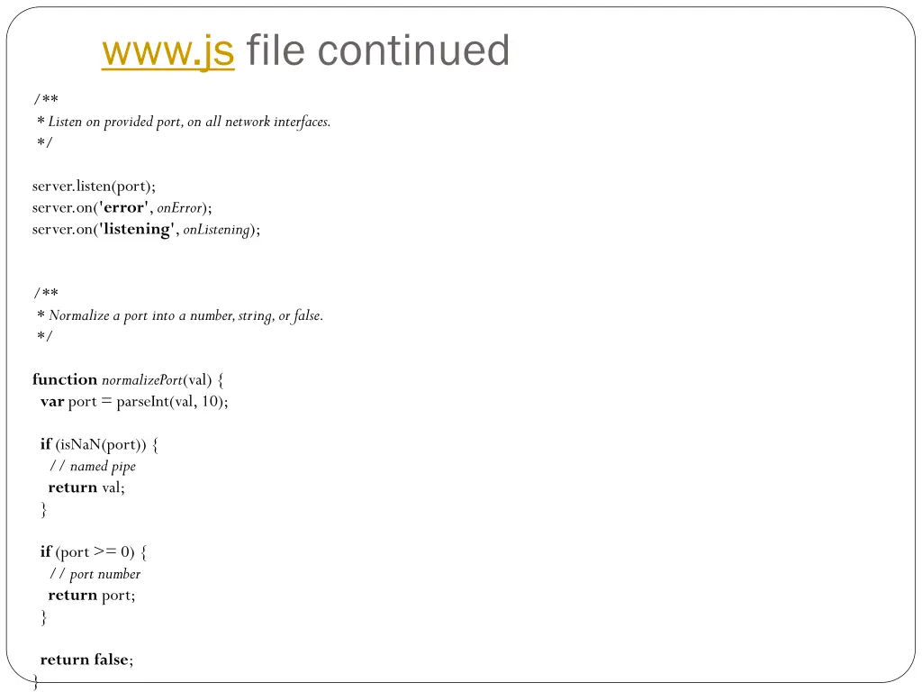 www js file continued