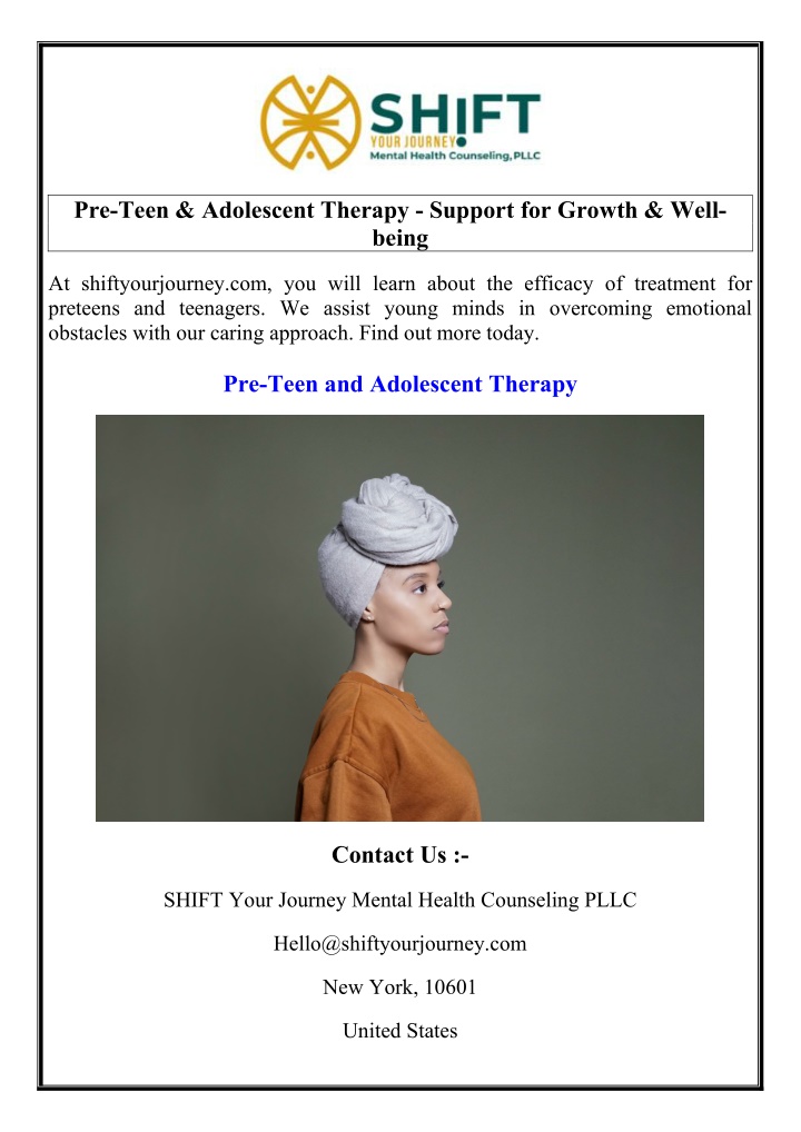 pre teen adolescent therapy support for growth