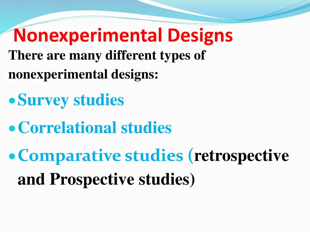 nonexperimental designs there are many different