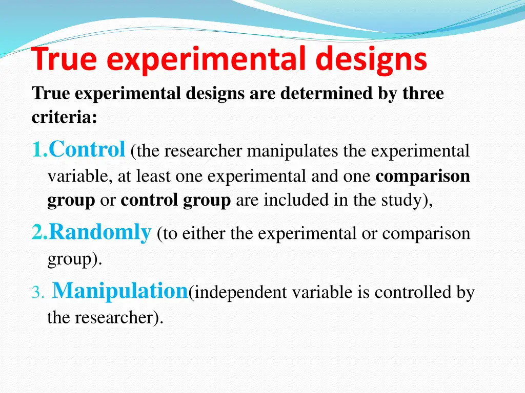 true experimental designs true experimental