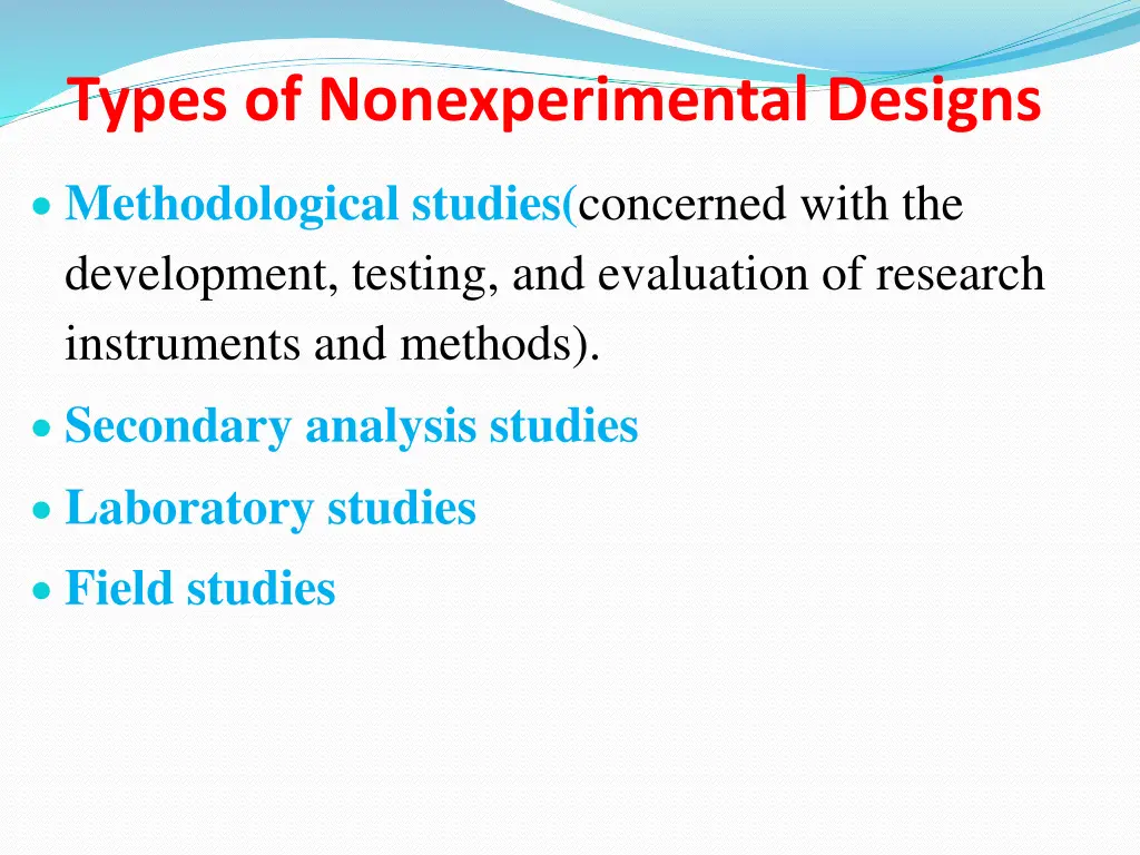 types of nonexperimental designs