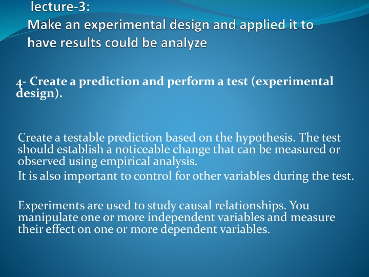 4 create a prediction and perform a test