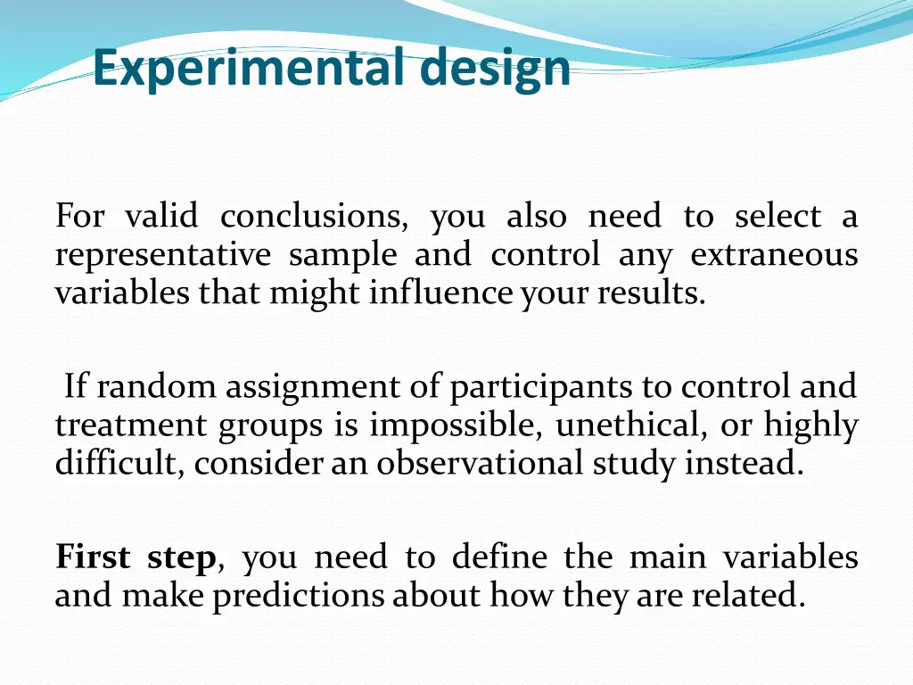 experimental design