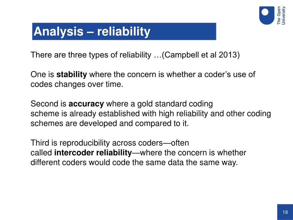 analysis reliability