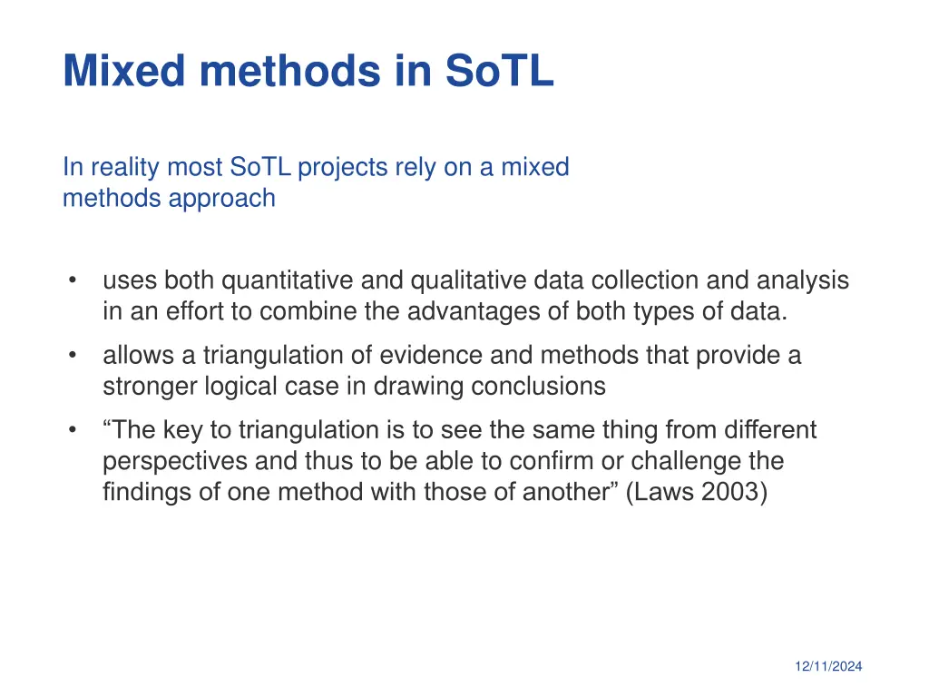 mixed methods in sotl