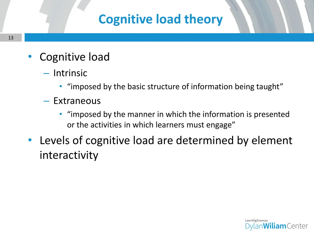 cognitive load theory