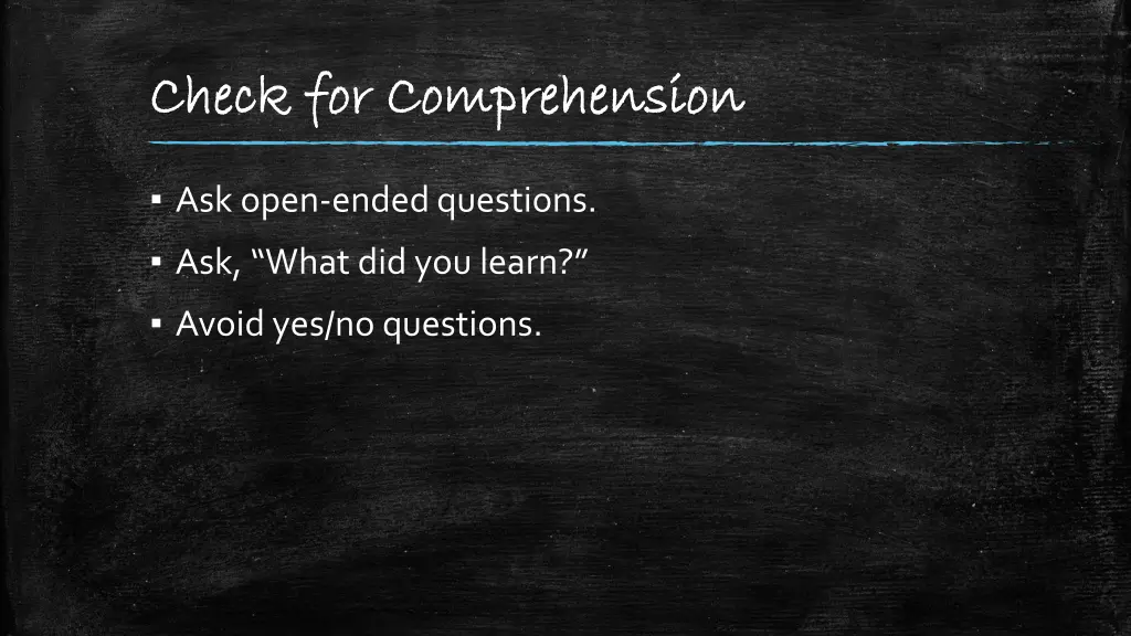 check for comprehension check for comprehension