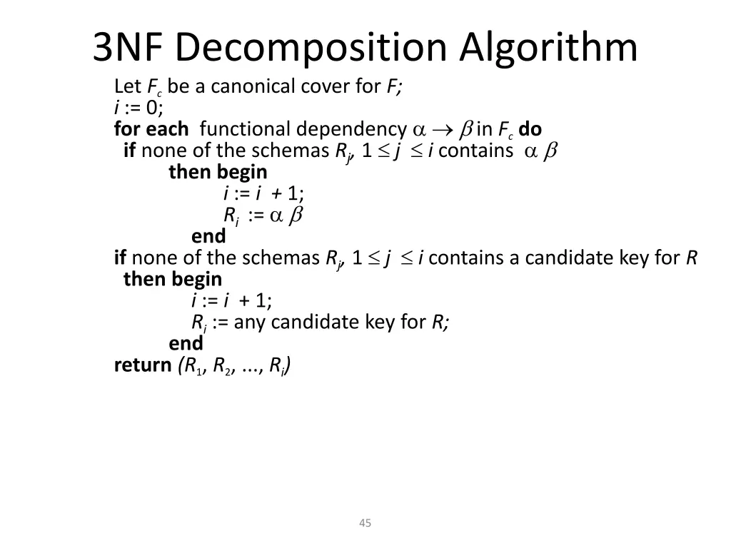 3nf decomposition algorithm