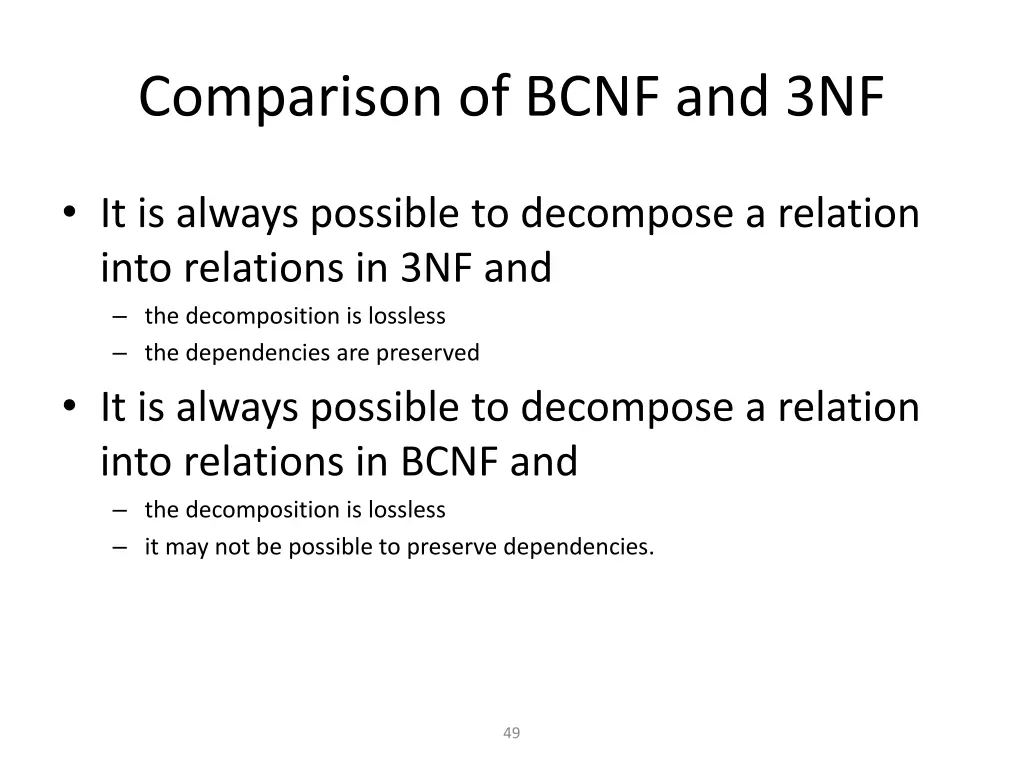 comparison of bcnf and 3nf