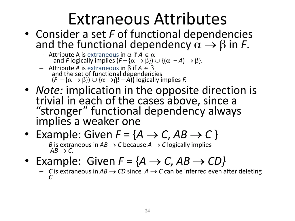 extraneous attributes consider