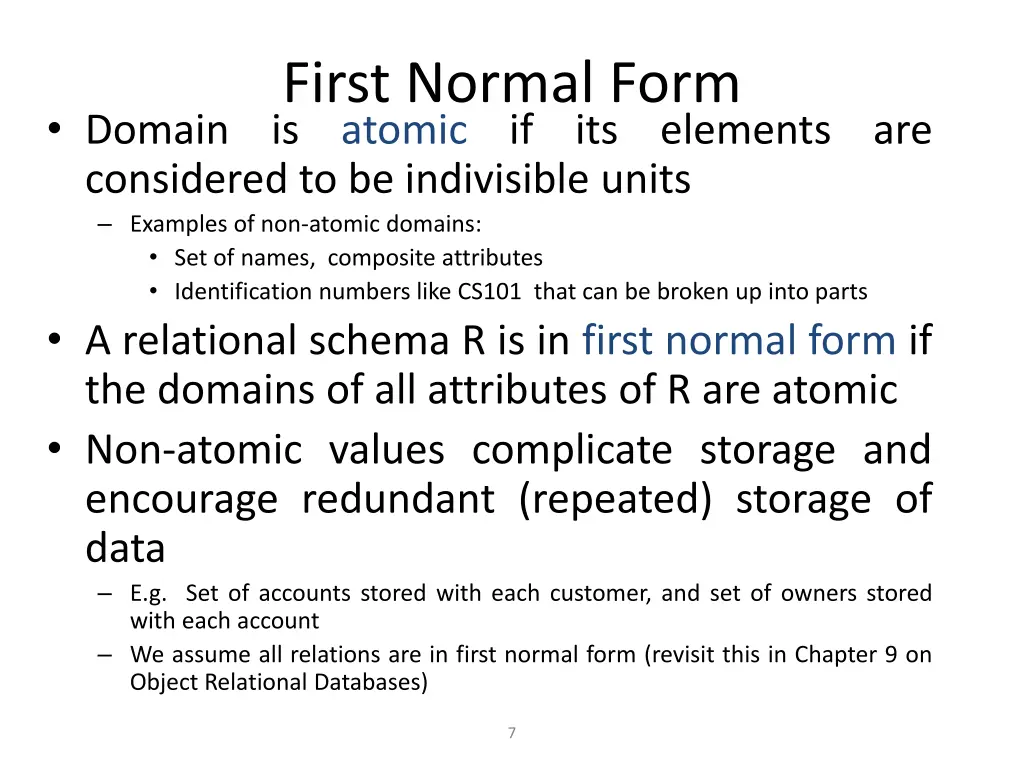 first normal form