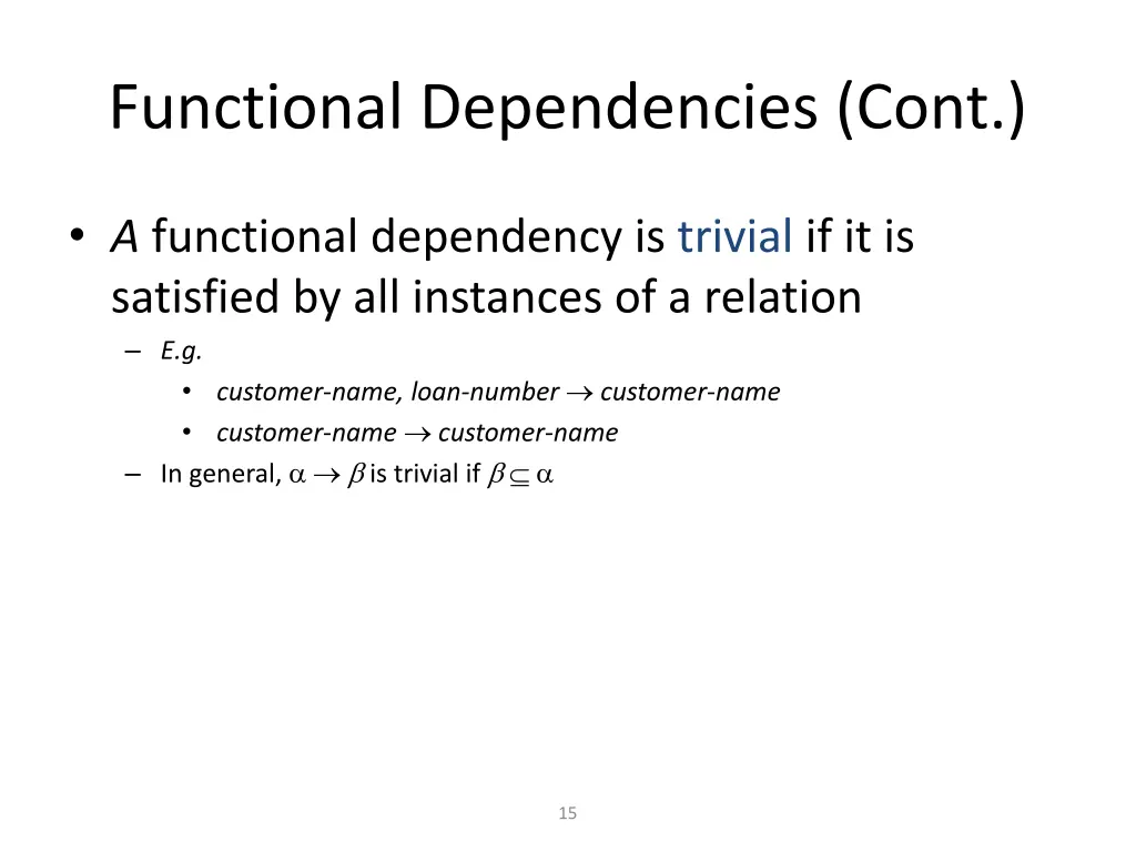 functional dependencies cont 1