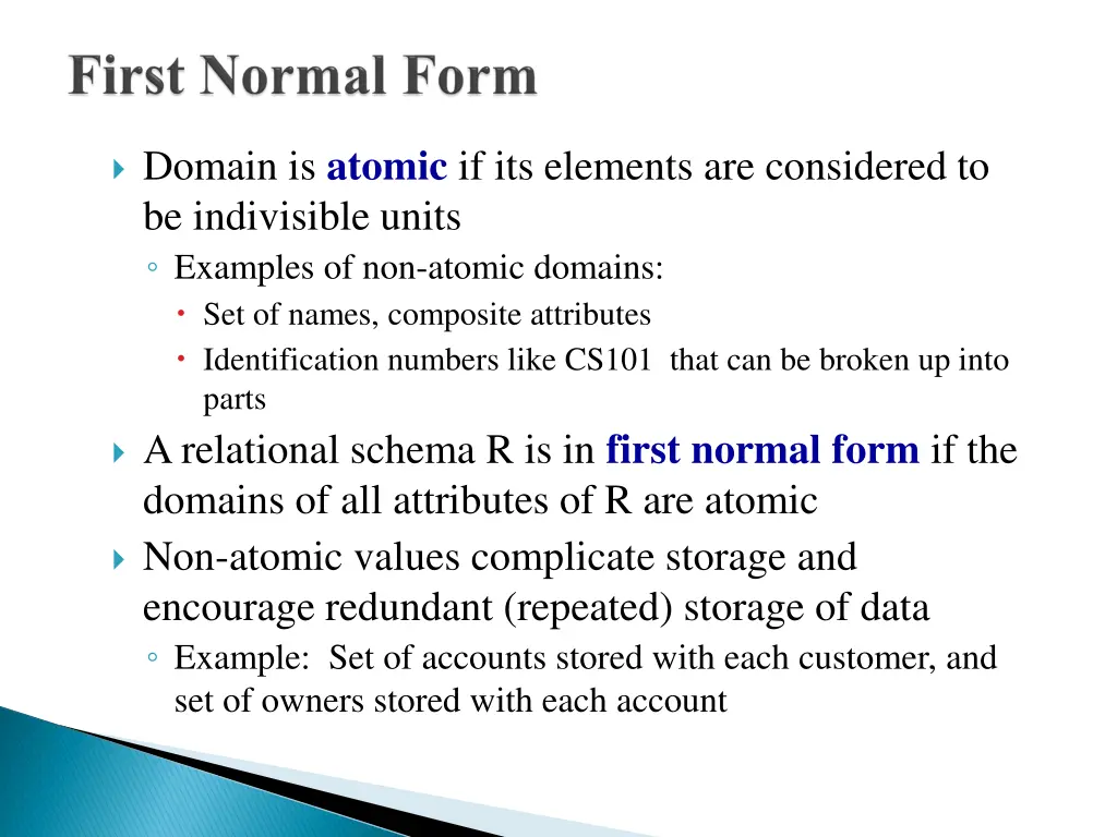 domain is atomic if its elements are considered