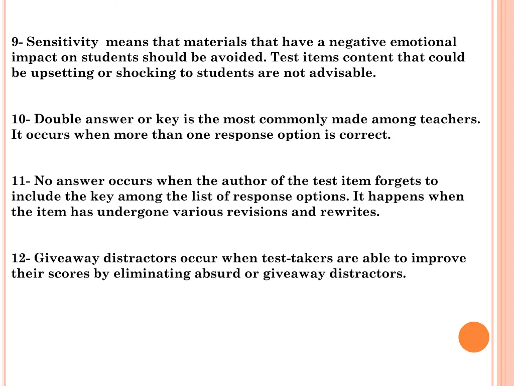 9 sensitivity means that materials that have