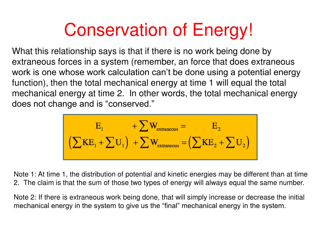 conservation of energy