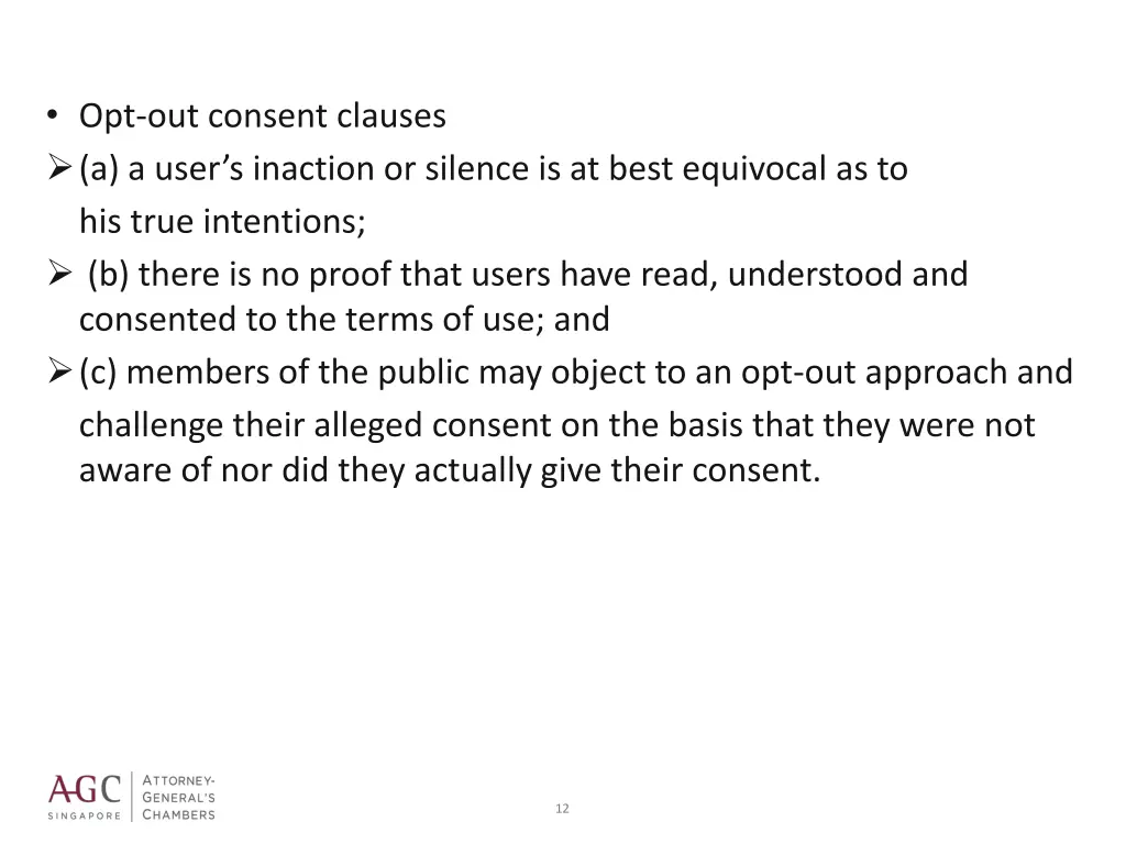 opt out consent clauses a a user s inaction