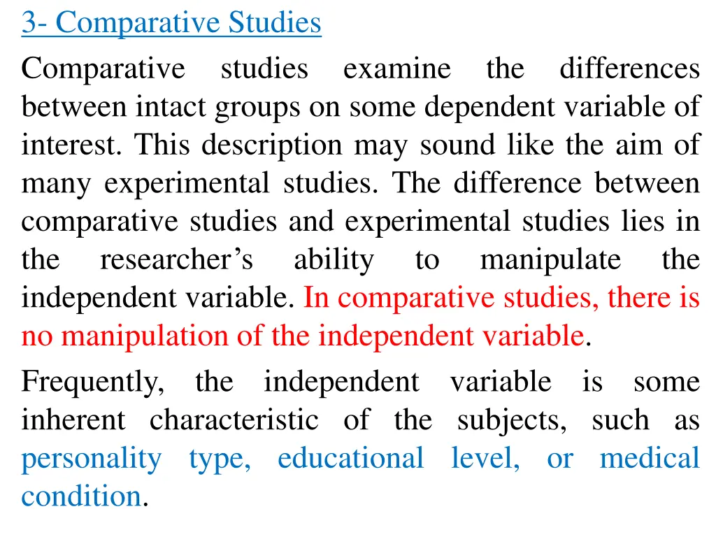 3 comparative studies comparative between intact