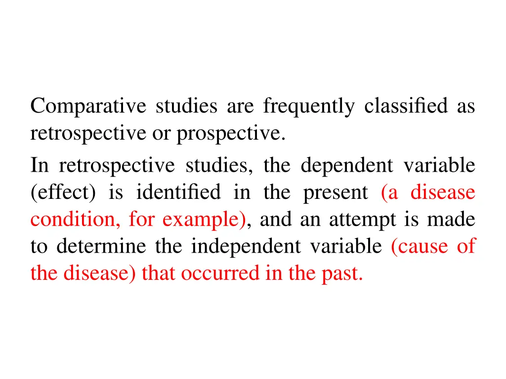 comparative studies are frequently classified