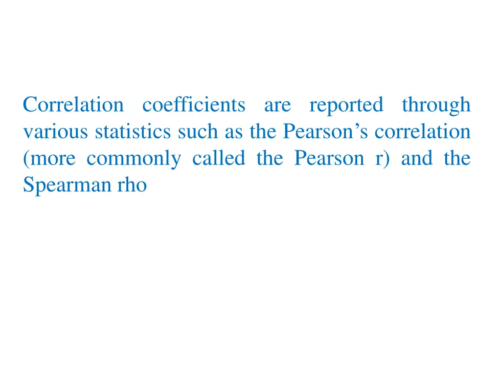 correlation coefficients are reported through