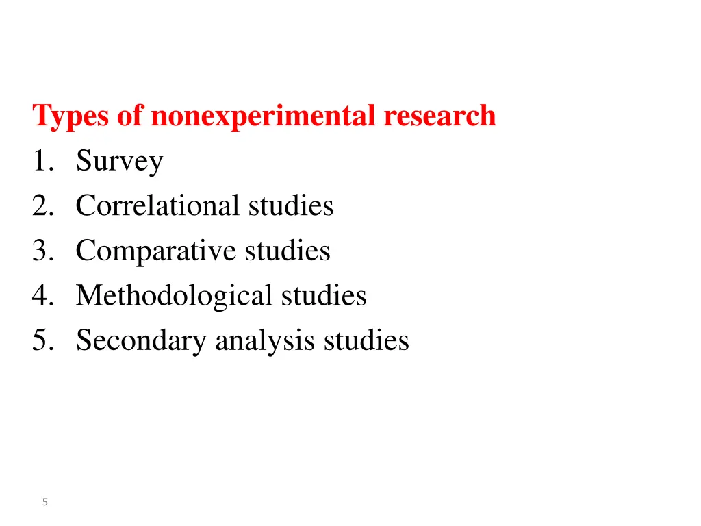 types of nonexperimental research 1 survey