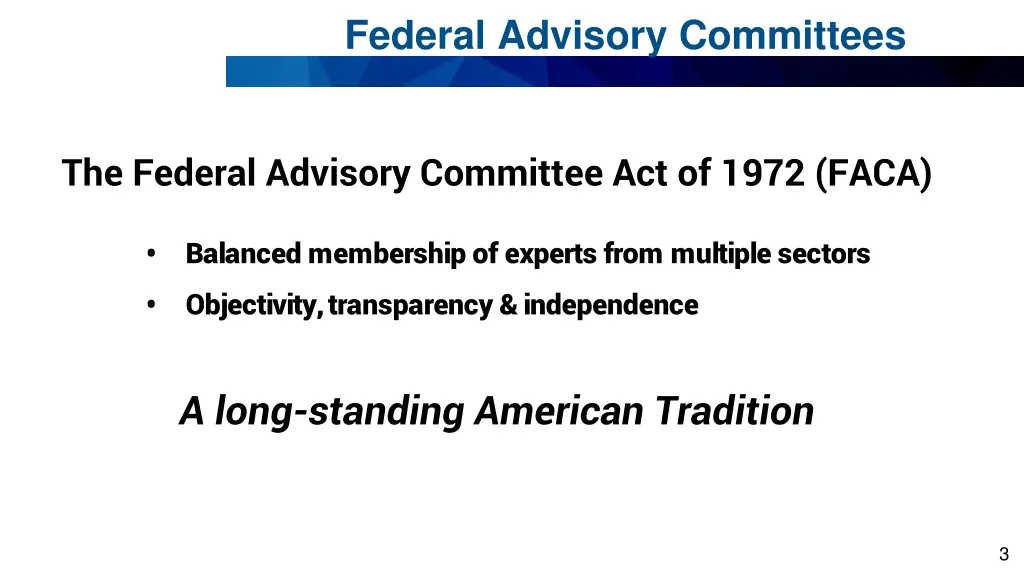 federal advisory committees