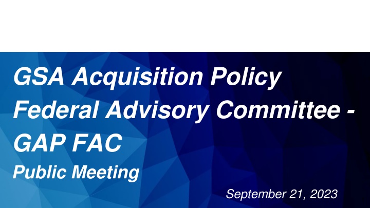 gsa acquisition policy federal advisory committee