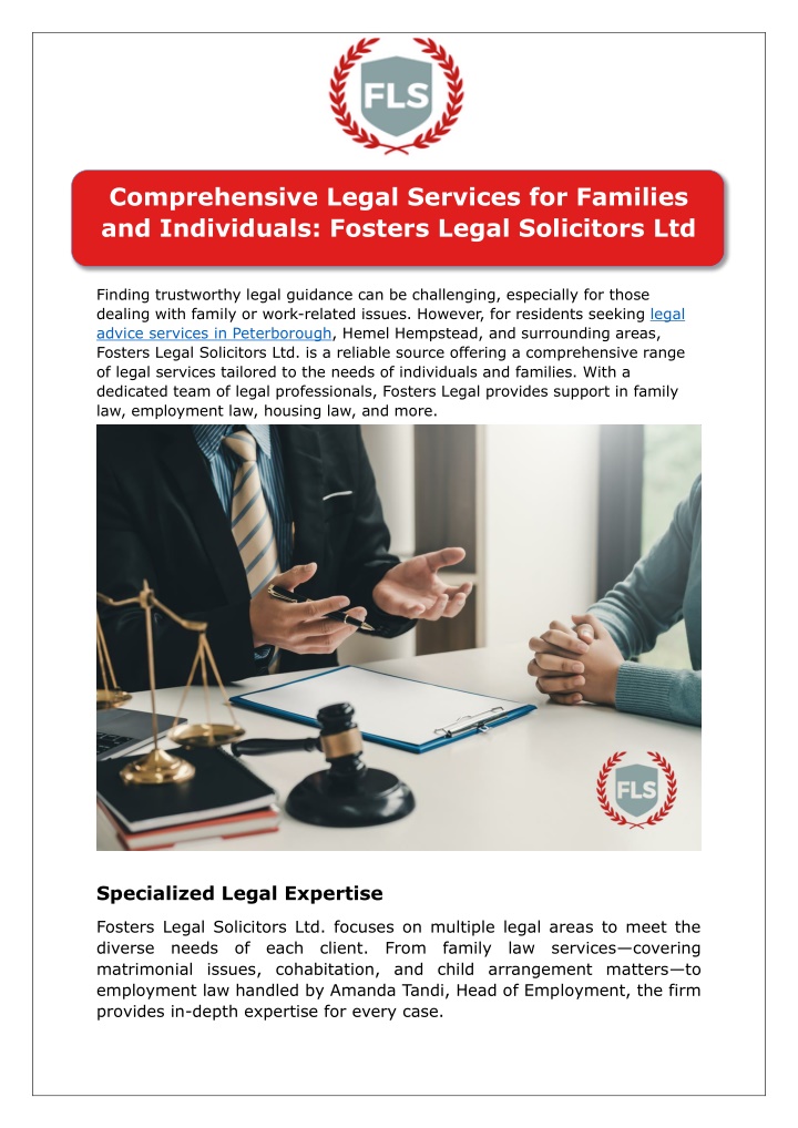 comprehensive legal services for families