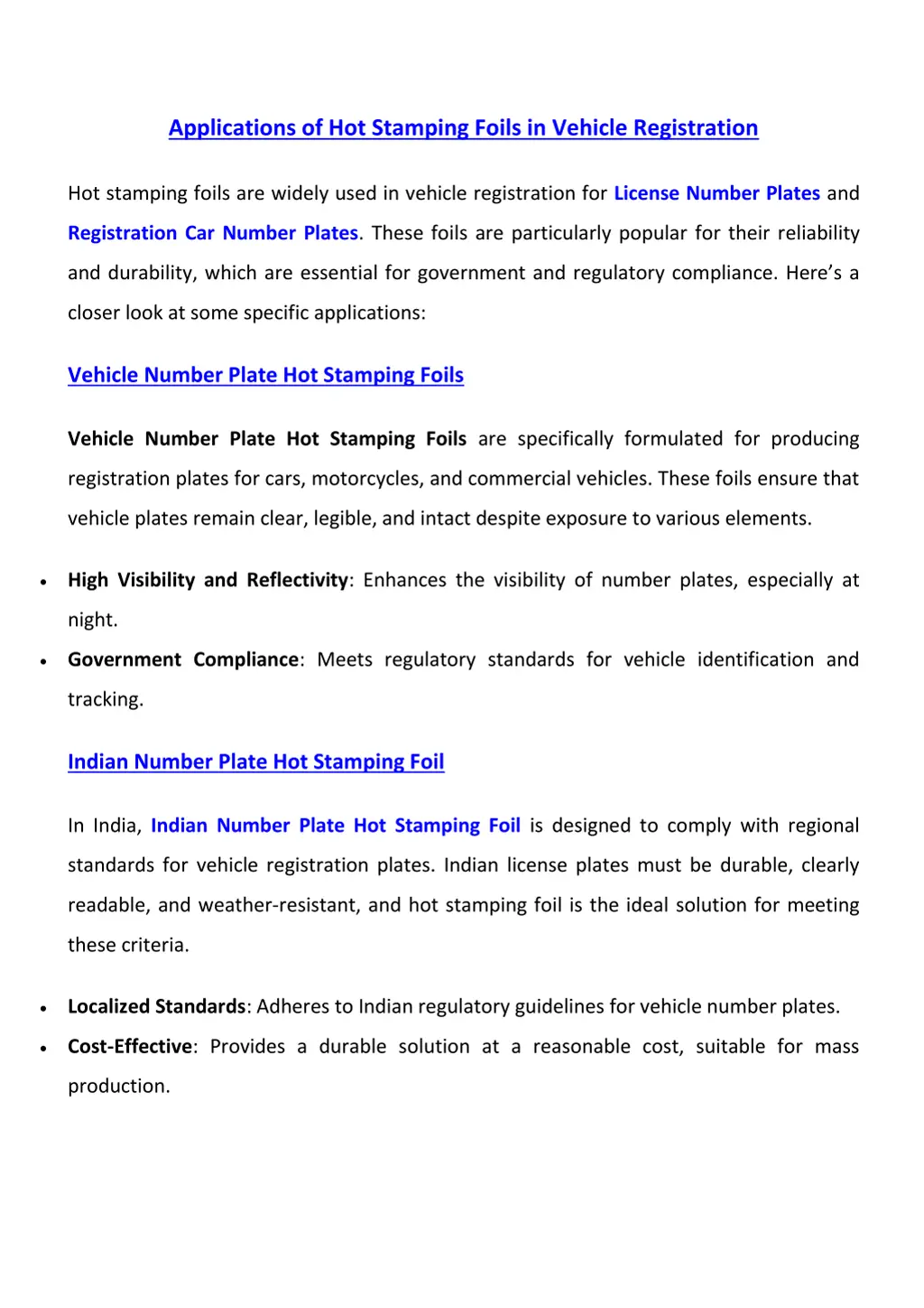 applications of hot stamping foils in vehicle