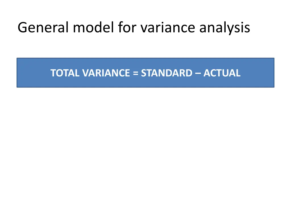 general model for variance analysis 1