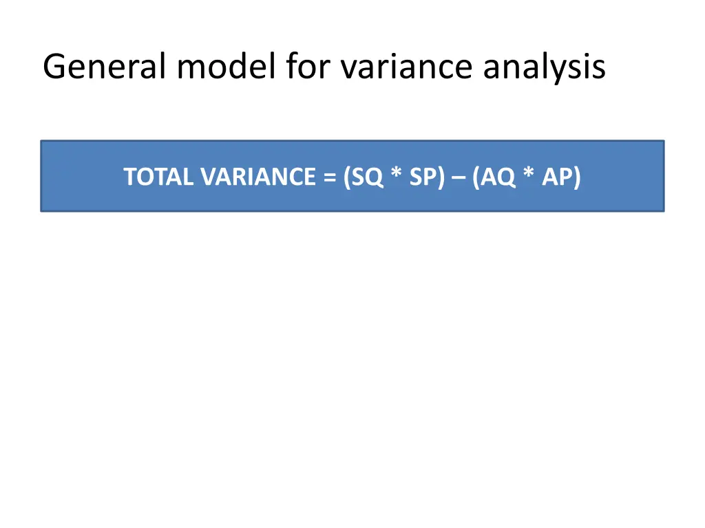 general model for variance analysis 3