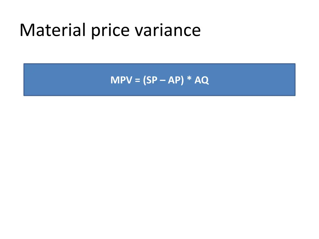 material price variance