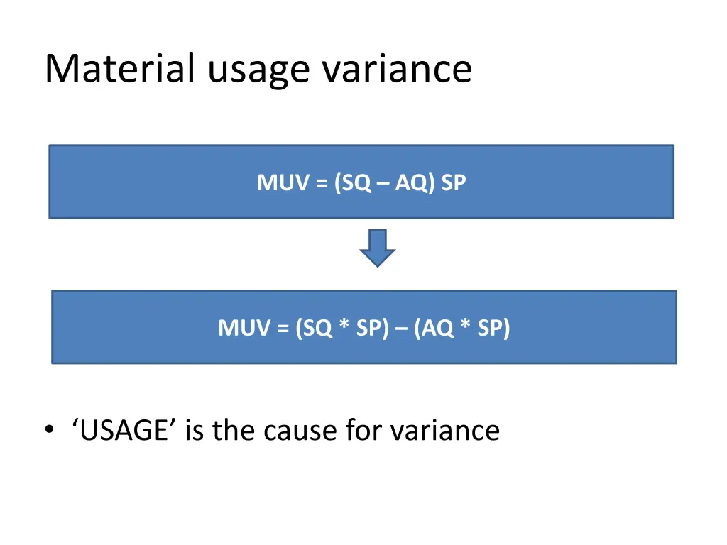 material usage variance 2