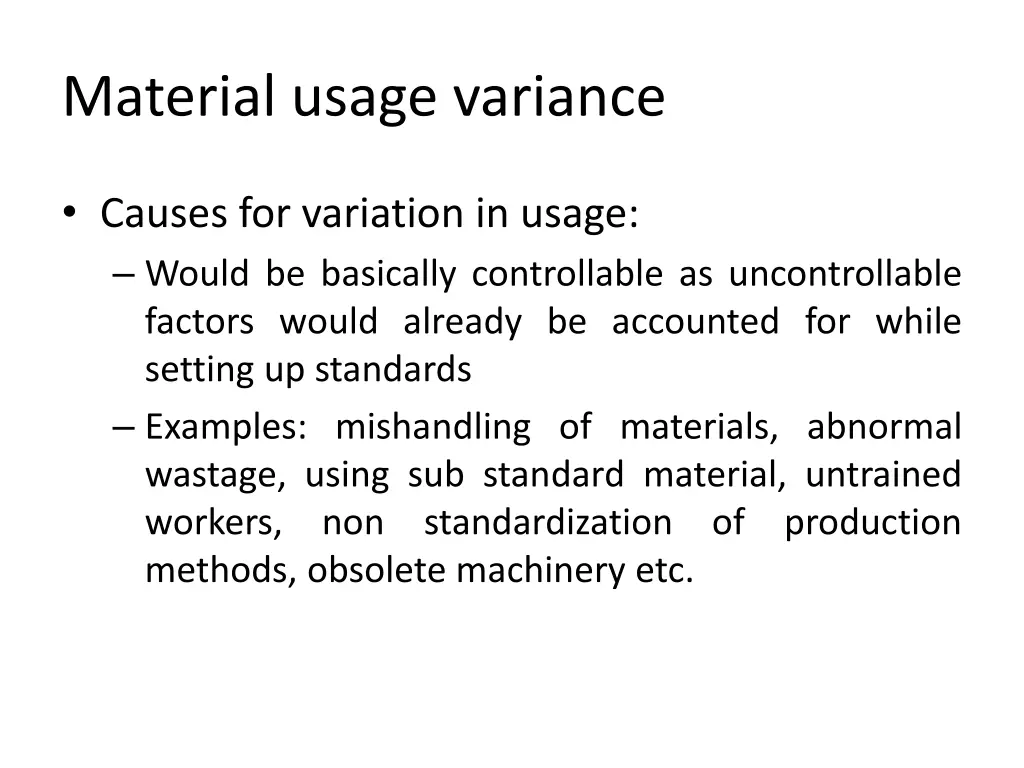 material usage variance 3