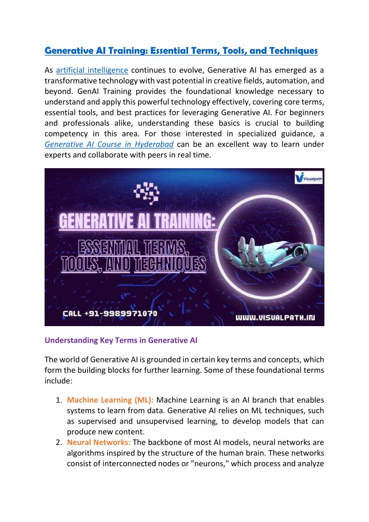 generative ai training essential terms tools