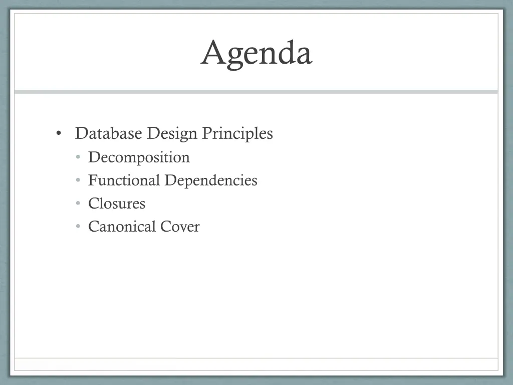 agenda