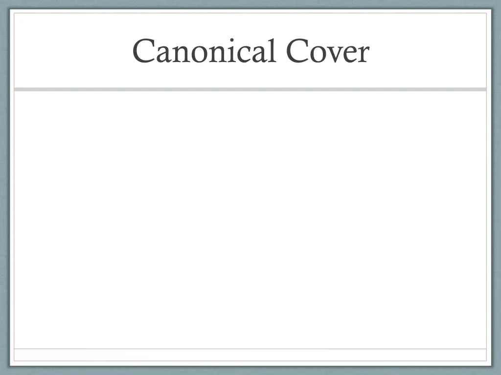 canonical cover