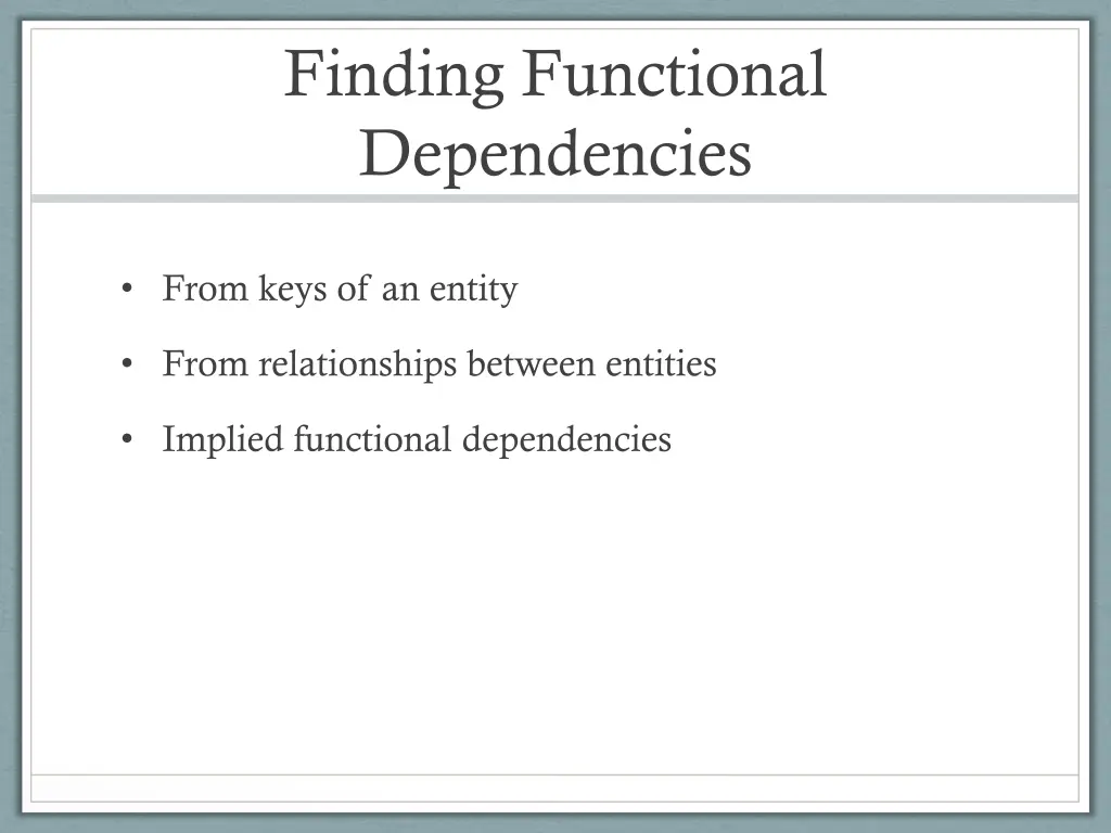 finding functional dependencies