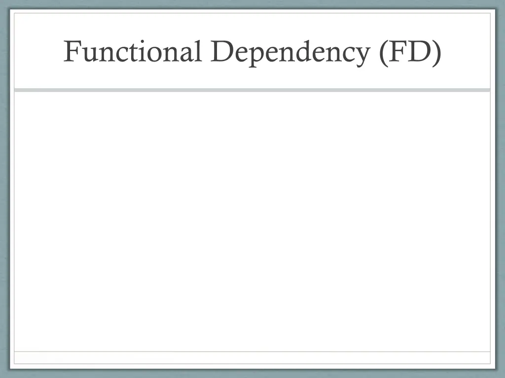 functional dependency fd